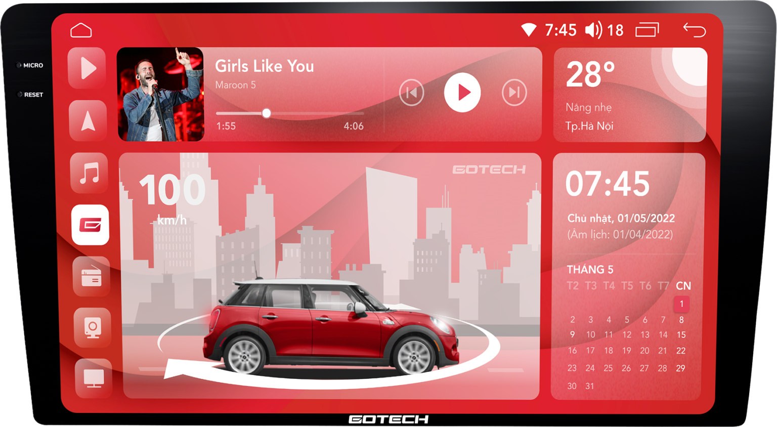 MÀN HÌNH Ô TÔ THÔNG MINH GOTECH GT2K PRO 360